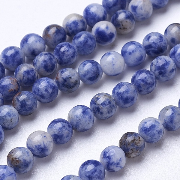 Natürliche Blaue Fleck Jaspis Perlen Stränge