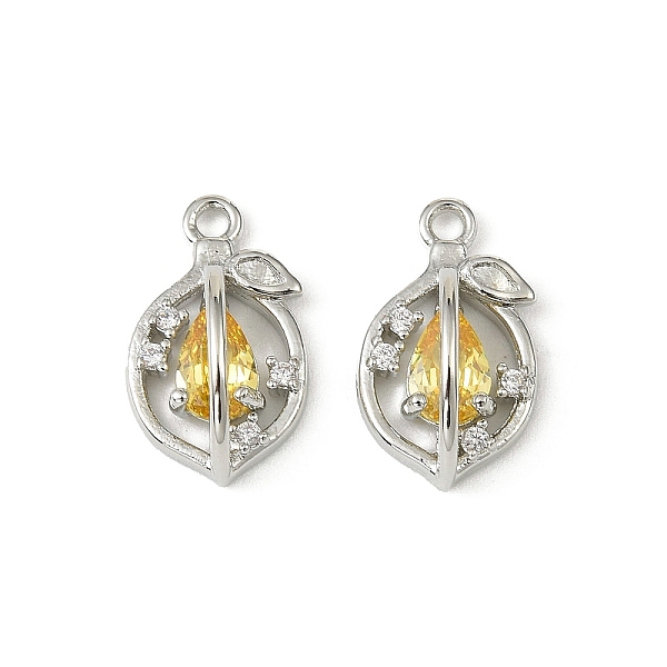 Pendenti in ottone con pavé micro di zirconia cubica