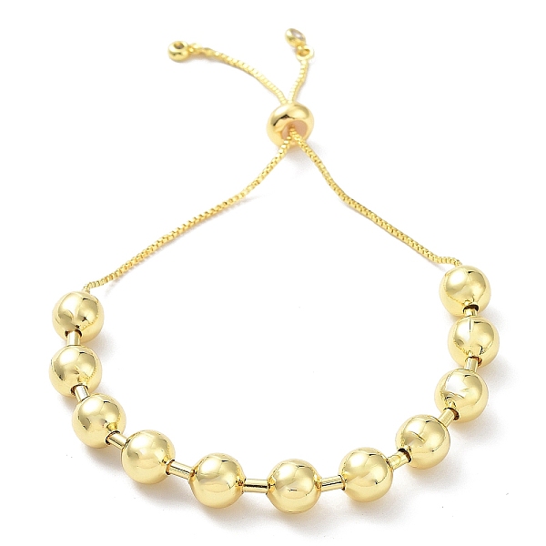 

PandaHall Long-Lasting Plated Brass Round Bead Slider Beacelets for Women Men, Cadmium Free & Lead Free, Real 18K Gold Plated, 10-5/8 inch...