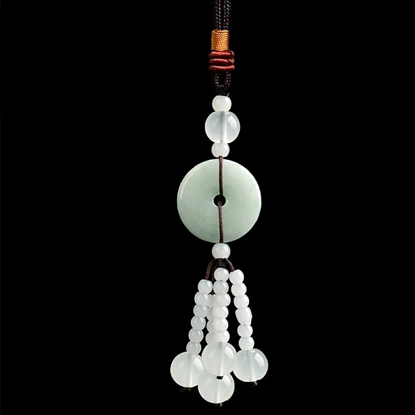 

PandaHall Natural Jadeite Pendant Decorations, Flat Round, 183mm Jade Flat Round