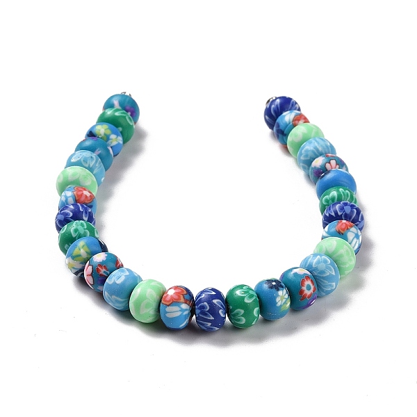 

PandaHall Handmade Polymer Clay Beads Strands, with Seed Beads, Rondelle with Flower Pattern, Colorful, 8~8.5x5~5.5mm, Hole: 2.5mm, about...