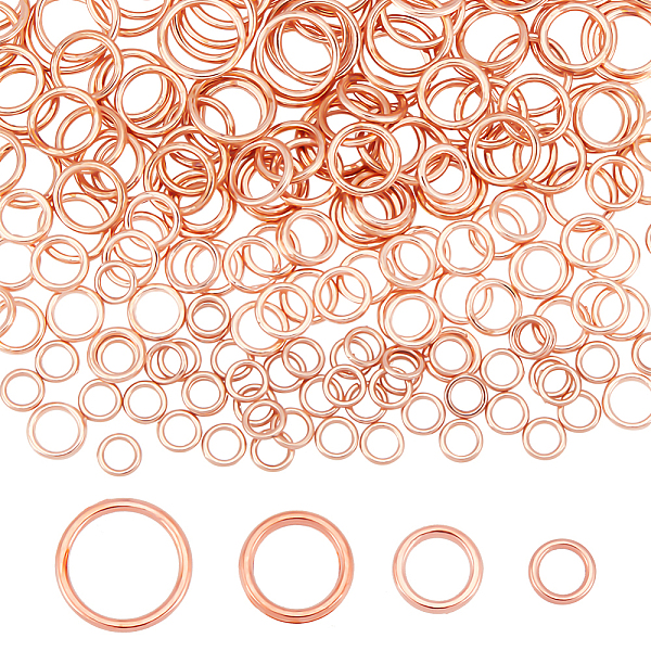 

PandaHall PH 200pcs Closed Jump Rings 4 Sizes Brass Jump Rings Rose Gold Closed O Rings 16~18 Gauge O Ring Connectors for Keychain Choker...
