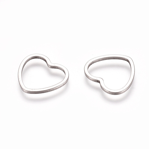 

PandaHall Stainless Steel Linking Rings, for Jewelry Making, Heart, Stainless Steel Color, 10.5x11.5x0.8mm, Inner Diameter: 7.5x10mm...