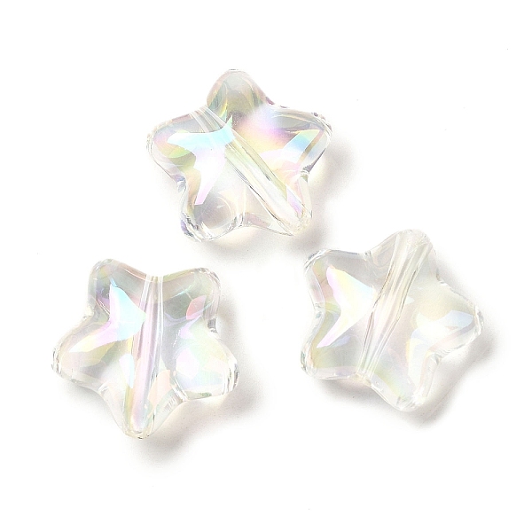 

PandaHall Transparent UV Plating Rainbow Iridescent Acrylic Beads, Star, Clear AB, 19x20x8.5mm, Hole: 2mm Acrylic Star White