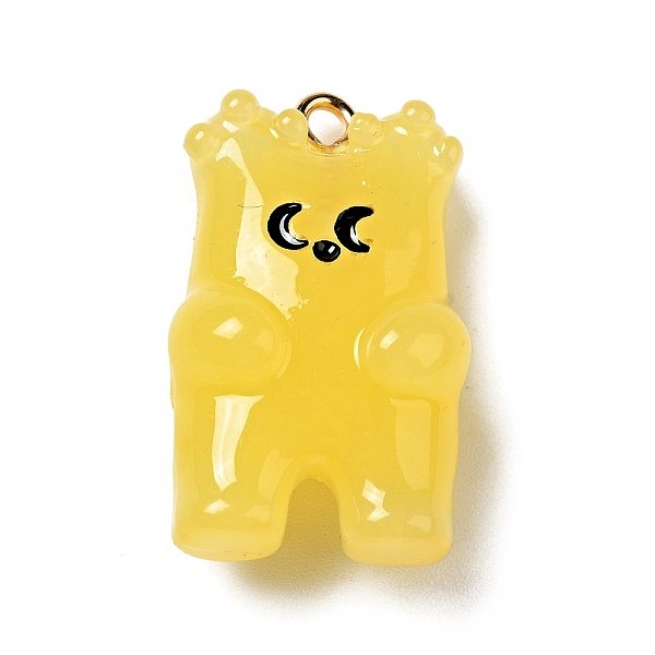 

PandaHall Cartoon Opaque Resin Pendants, Bear Charm, with Golden Tone Alloy Loops, Gold, 26.5x15.8x11mm, Hole: 1.8mm Alloy+Resin Bear Gold