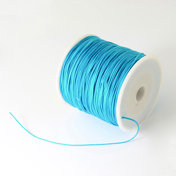 

PandaHall Braided Nylon Thread, Chinese Knotting Cord Beading Cord for Beading Jewelry Making, Deep Sky Blue, 0.5mm, about 150yards/roll...