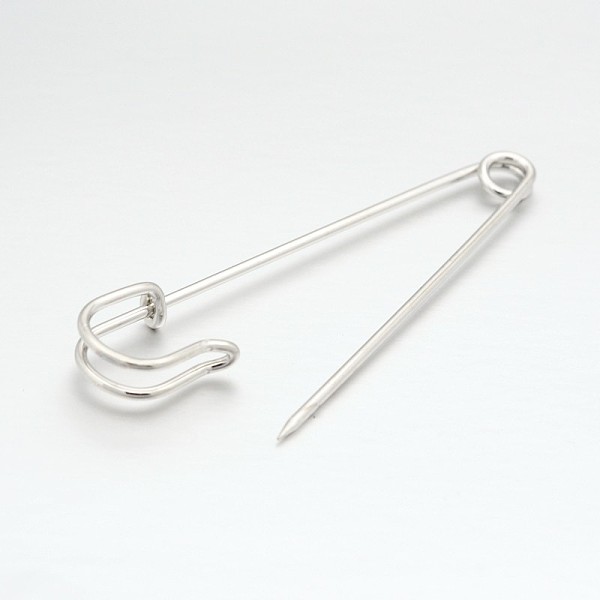 

PandaHall Iron Safety Pins, for Brooch Making, Kilt Needles, Platinum, 75x17x6mm Iron