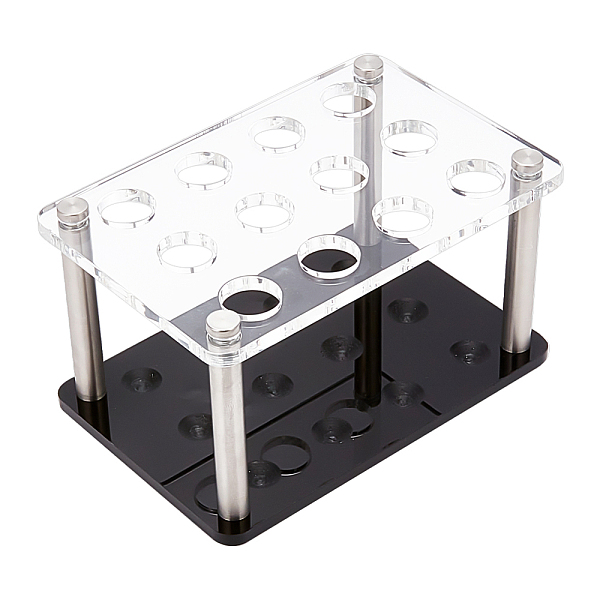 

PandaHall GOMAKERER 12 Sockets Detachable Acrylic Test Tube Display Rack, with 201 Stainless Steel Rod, Lab Supplies, Mixed Color, Finished..., Multicolor