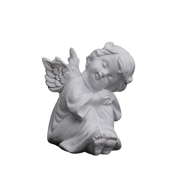 PandaHall Resin Angels Statue, for Home Desktop Display Decorations, White, 55x60mm Resin Angel & Fairy White