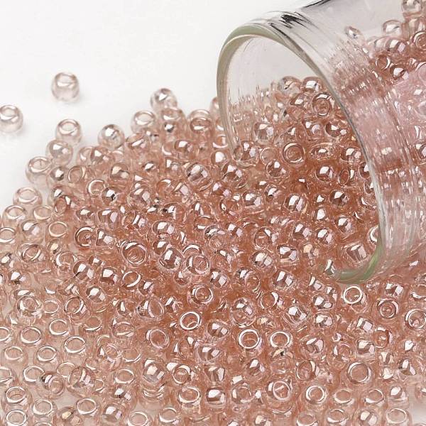 

PandaHall TOHO Round Seed Beads, Japanese Seed Beads, (631) Light Rosaline Transparent Luster, 8/0, 3mm, Hole: 1mm, about 10000pcs/pound..., Pink