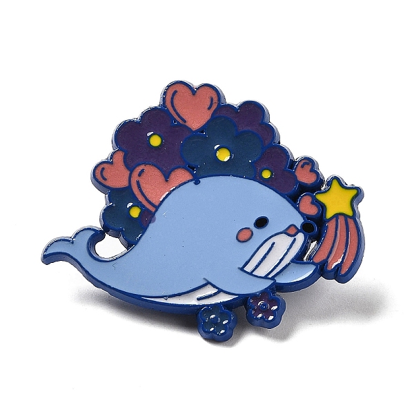 

PandaHall Blue Whale Enamel Pins, Alloy Brooch for Backpack Clothes, Star, 29x36x1.7mm Alloy+Enamel Star