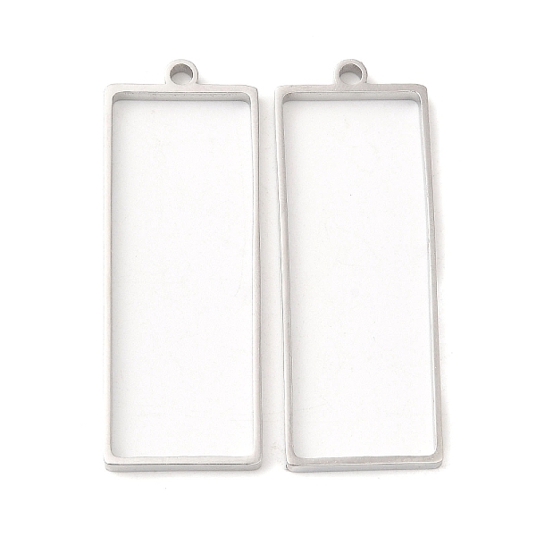 

PandaHall 304 Stainless Steel Open Back Bezel Rectangle Pendants, For DIY UV Resin, Epoxy Resin, Pressed Flower Jewelry, Stainless Steel...