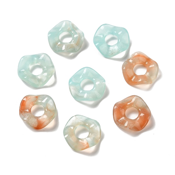 

PandaHall Transparent Acrylic Beads, Two Tone, Flower, Pale Turquoise, 13x3mm, Hole: 4.5mm, about: 1770pcs/500g Acrylic Flower