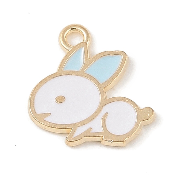 

PandaHall Alloy Enamel Pendants, Light Gold, Rabbit Charm, Light Blue, 16x15.5x1.5mm, Hole: 1.6mm Alloy+Enamel Rabbit