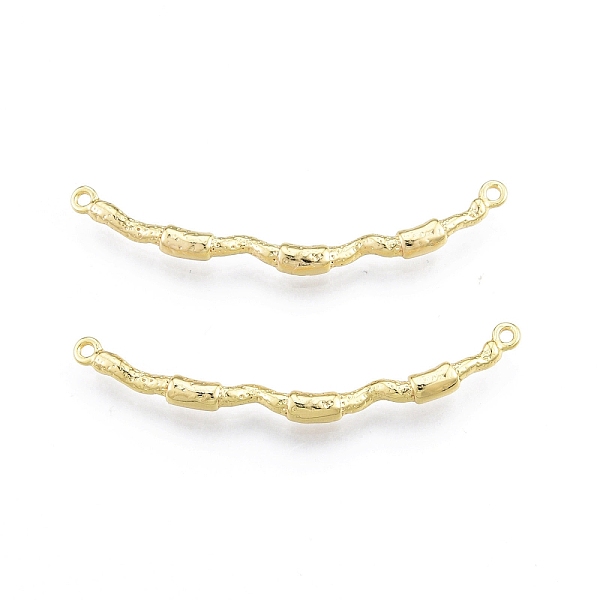 

PandaHall Ion Plating(IP) Brass Connector Charms, Wavy Stick Link, Real 18K Gold Plated, 45x9x3mm, Hole: 1.2mm Brass Others