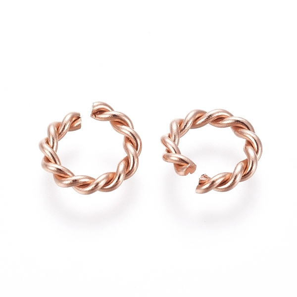 

PandaHall 304 Stainless Steel Jump Rings, Open Jump Rings, Twisted, Rose Gold, 8x1.5mm, Inner Diameter: 5mm 304 Stainless Steel