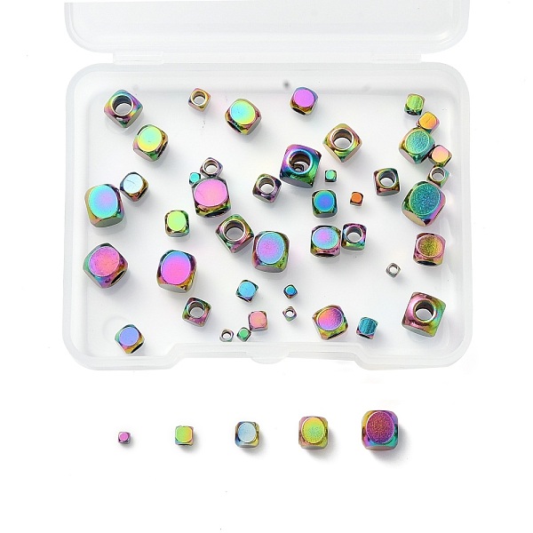 

PandaHall Unicraftale 50Pcs 5 Style Vacuum Plating 304 Stainless Steel Beads, Cube, Rainbow Color, 2x2x2mm, Hole: 1.5mm, 10pcs/style 304...