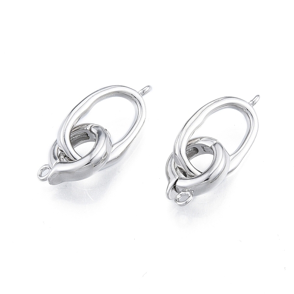 

PandaHall Brass Fold Over Clasps, Oval, Real Platinum Plated, Clasp: 14.5x11.5x3.1mm, Hole: 1.5mm, Oval: 21.5x12.5x33.5m, Hole: 1.6mm Brass