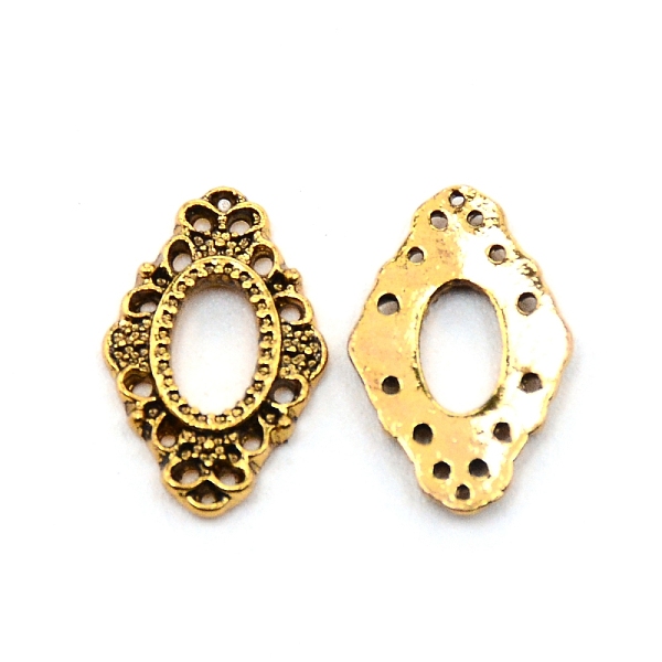 

PandaHall Alloy Nail Alloy Photo Frame Design, 3D Retro Hollow Nail Art Decoration Patch, Rhombus, Antique Golden, 13.5x8.5x1.5mm, 5pcs...