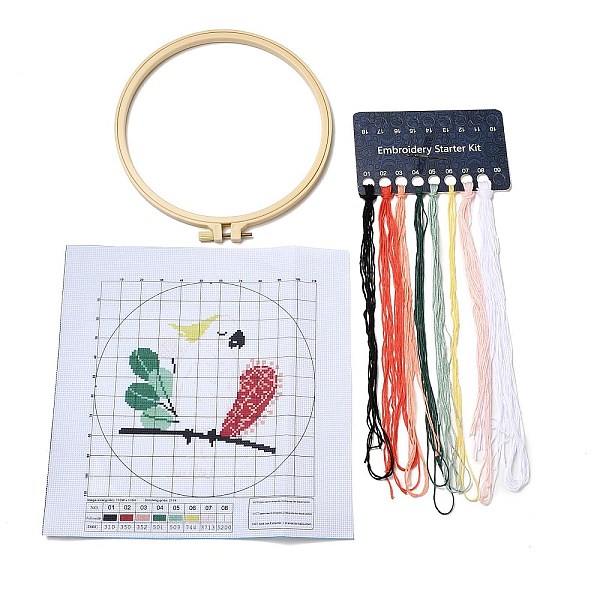 

PandaHall Parrot DIY Cross Stitch Beginner Kits, Stamped Cross Stitch Kit, Including Printed Fabric, Embroidery Thread & Needles, Embroidery...