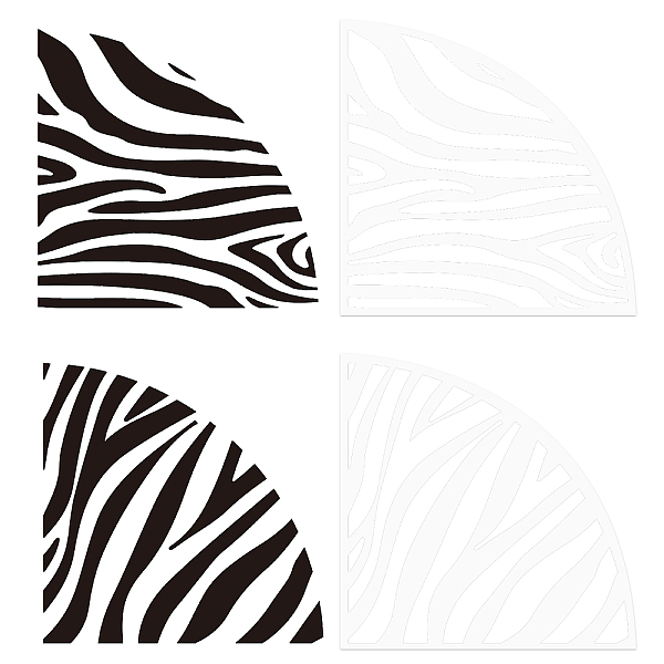 

PandaHall Custom Acrylic Tie-Dye Template, Painting Supplies, Fanshaped, Zebra Pattern, 20x20x0.25cm, 2pcs/set Acrylic Zebra