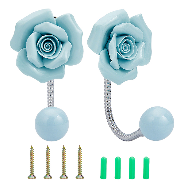 

PandaHall 2 Sets Flower Ceramic Wall Coat Hook, Decorative Robe Hook Beautiful 3D Flower Hooks for Hanging Scarf Bag Coat Key Towel Handbag...