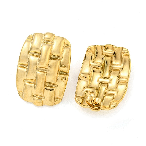 

PandaHall Ion Plating(IP) 304 Stainless Steel Ear Studs, Real 18K Gold Plated, 28.5x20mm 304 Stainless Steel Oval