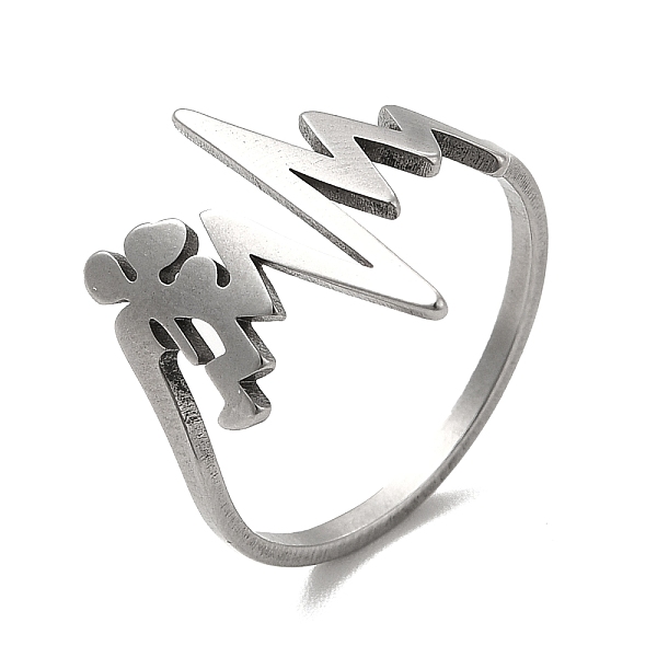 

PandaHall 201 Stainless Steel Finger Rings, Curve with Angel Ring for Women, Stainless Steel Color, 1.8mm, Inner Diameter: 16.8mm 201...