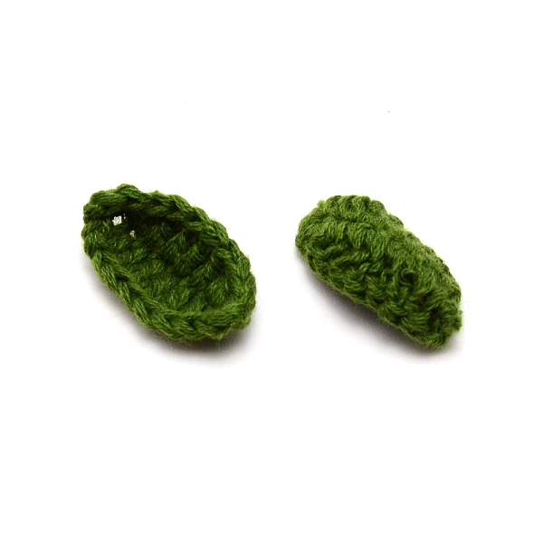 

PandaHall DIY Cotton Knitting Artificial Flower, Ornament Accessories, Leaf, Dark Green, 30~36x15~16x1.5mm Cotton Leaf