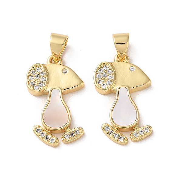 

PandaHall Brass Micro Pave Clear Cubic Zirconia Pendants, with Shell, Real 18K Gold Plated, Dog, 20.5x12x2.5mm, Hole: 5x3.5mm Brass+Cubic...