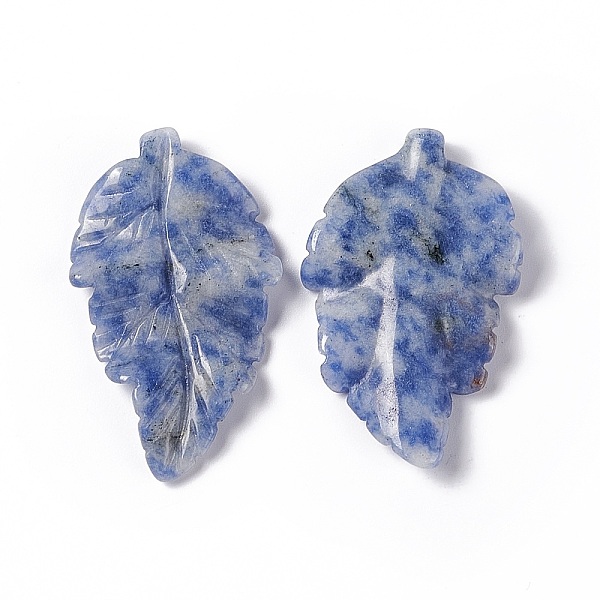 

PandaHall Natural Blue Spot Jasper Pendants, Leaf Charms, 41.5x25~26x5mm, Hole: 0.8mm Blue Spot Jasper Leaf