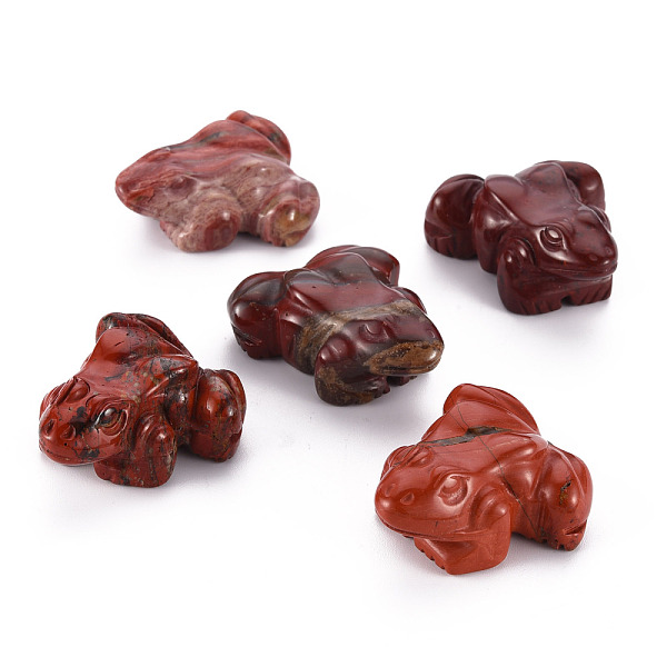

PandaHall Natural Red Jasper Display Decorations, Frog, 35~38x30~33x15~17.5mm Red Jasper Frog