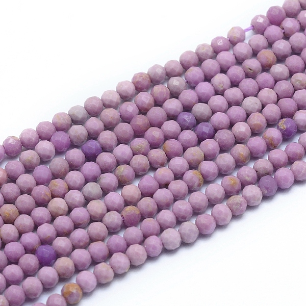 

PandaHall Natural Lepidolite/Purple Mica Beads Strands, Faceted, Round, 3mm, Hole: 0.6mm, about 139pcs/strand, 14.96 inch(38cm) Lepidolite...