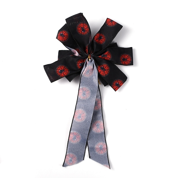 

PandaHall Spider Pattern Ployester Bowknot Display Decoration, with Twist Tie, for Halloween, Black, 510x305x26mm Polyester Spider Black