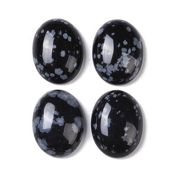 

PandaHall Natural Snowflake Obsidian Cabochons, Oval, 20~20.8x15~15.5x5.8~6.5mm Snowflake Obsidian Oval