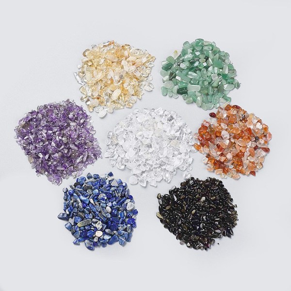 

PandaHall 350g 7 Colors Chakra Stone Kits, Natural Lapis Lazuli & Green Aventurine & Citrine & Obsidian & Carnelian & Amethyst & Crystal...