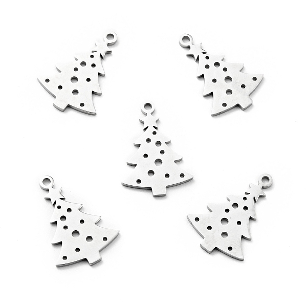 

PandaHall 201 Stainless Steel Pendant, Christmas Theme, Tree, Stainless Steel Color, 20x14x1mm, Hole: 1.5mm 201 Stainless Steel Tree