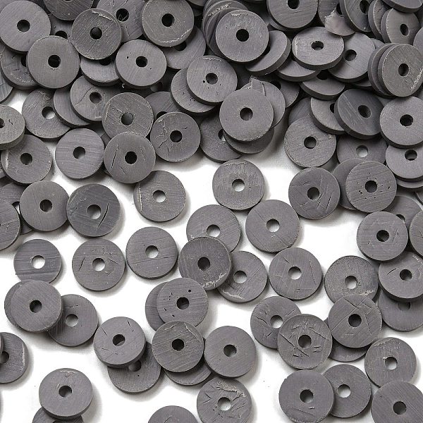 

PandaHall Handmade Polymer Clay Beads, Disc/Flat Round, Heishi Beads, Gray, 8x0.5~1mm, Hole: 2mm, about 13000pcs/1000g Polymer Clay Disc...