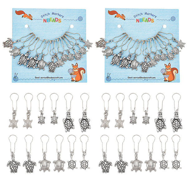 

PandaHall 24 Pcs Tortoise Stitch Markers, Alloy Crochet Stitch Marker Charms Tibetan Style Stitch Marker Knitting DIY Gift for Knitting...