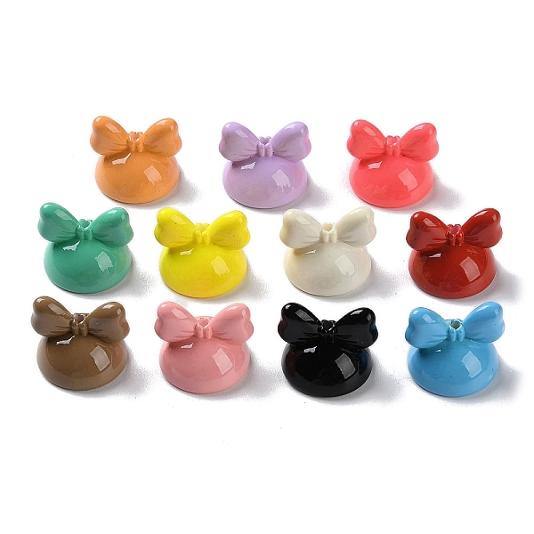 

PandaHall Baking Paint Opaque Acrylic Beads, Bowknot, Mixed Color, 20x17x18.5mm, Hole: 2mm Acrylic Bowknot Multicolor