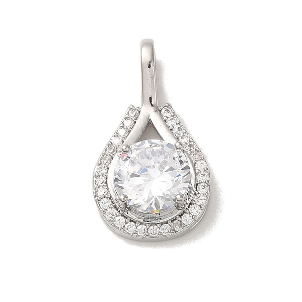 

PandaHall Micro Pave Clear Cubic Zirconia Pendants, Teardrop, 21.5x12x5.5mm, Hole: 2.5x4.5mm Brass+Cubic Zirconia Teardrop Clear