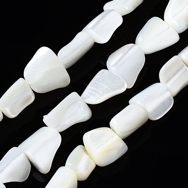 

PandaHall Natural Trochid Shell/Trochus Shell Beads Strands, Chip, Bleach, Seashell Color, 8~10x7~14x3~7mm, Hole: 0.7mm, about...