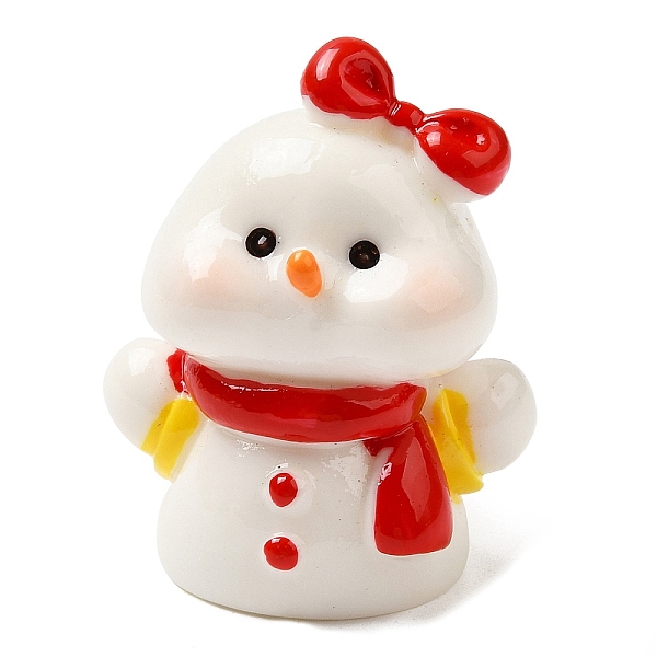 PandaHall Christmas Theme Resin Display Decorations, for Car or Home Office Desktop Ornaments, Snowman, 26x24x32mm Resin Snowman White