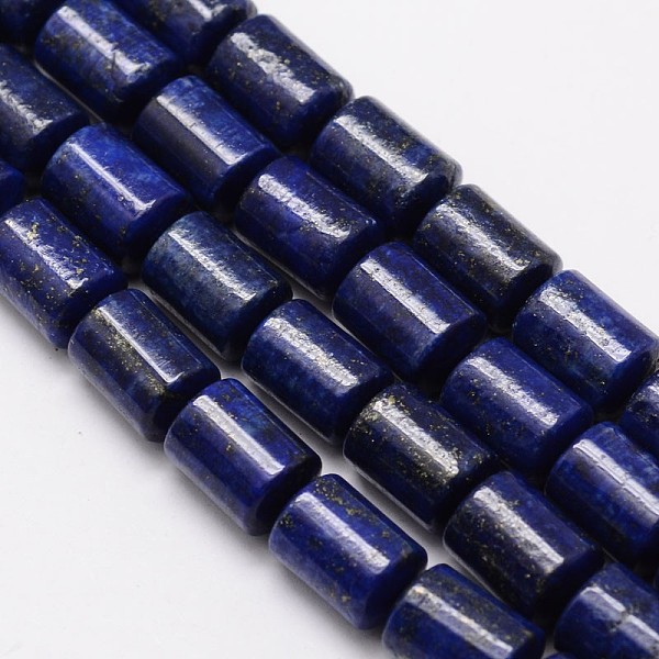 PandaHall Natural Lapis Lazuli Column Bead Strands, Dyed, 12x8mm, Hole: 1mm, about 32pcs/strand, 15.1 inch Lapis Lazuli Column