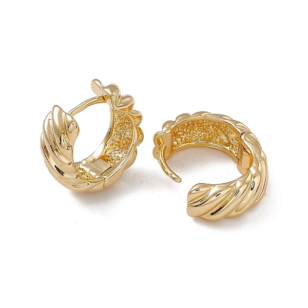 

PandaHall Rack Plating Brass Twist Thick Hoop Earrings for Women, Lead Free & Cadmium Free, Real 18K Gold Plated, 16x16.5x6mm, Pin: 0.8mm...