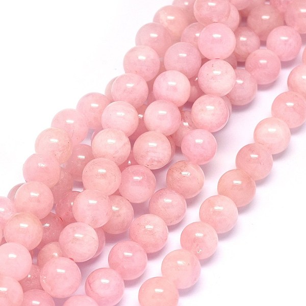 

PandaHall Natural Morganite Beads Strands, Round, 8mm, Hole: 0.8mm, about 52pcs/strand, 15.5~15.9 inch(39.5~40.5cm) Morganite Round