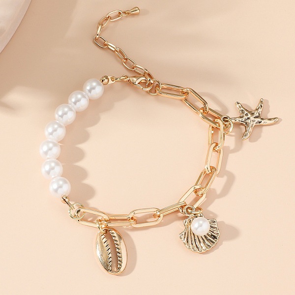 

PandaHall Bohemian Shell Bead Bracelets, Shell Charm Summer Beach Vacation Bracelets for Women Shell