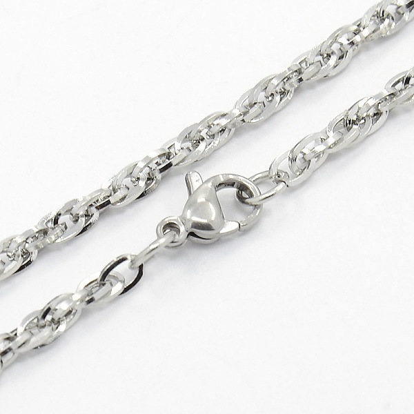 

PandaHall Men's 304 Stainless Steel Rope Chain Necklaces, with Lobster Claw Clasps, Stainless Steel Color, 17.7 inch(45cm) 304 Stainless...