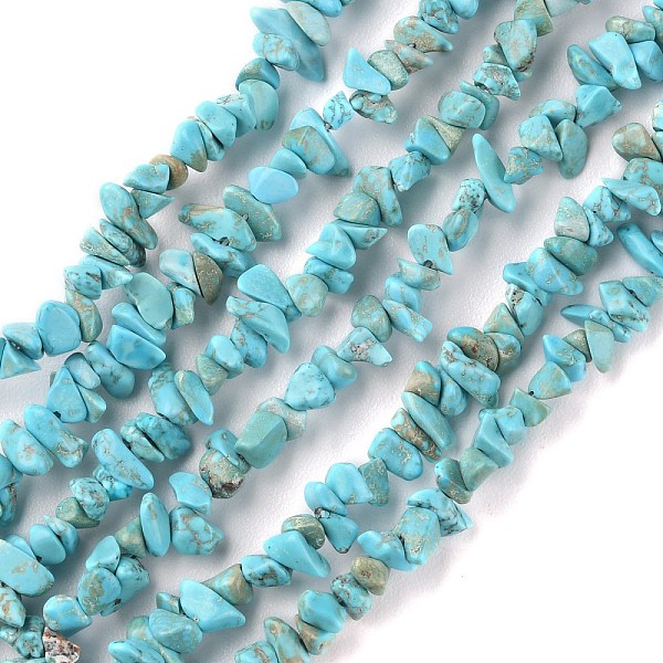 

PandaHall Natural Howlite Beads Strands, Chip, 1.5~4.5x3~13x2.5~8mm, Hole: 0.6mm, 30.94~31.97 inch(78.6~81.2cm) Howlite Chip