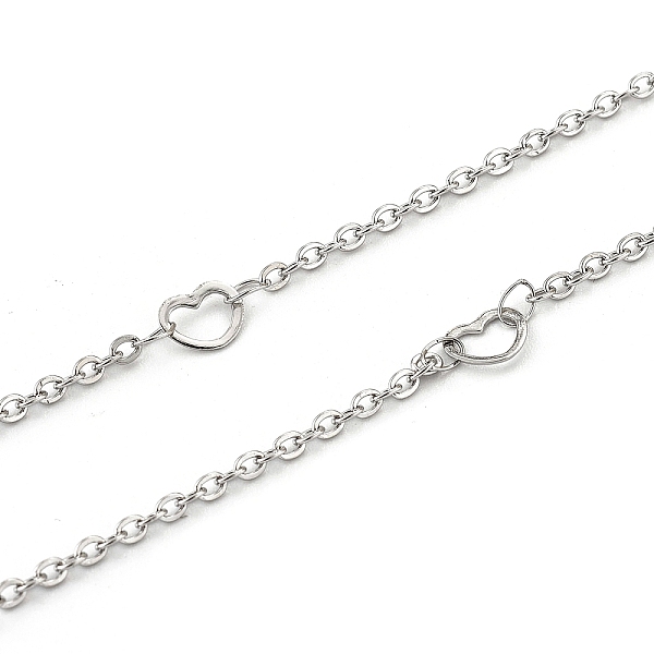 

PandaHall 304 Stainless Steel Cable Chains, with 201 Stainless Steel Heart Links, Soldered, with Spool, Stainless Steel Color,Heart...